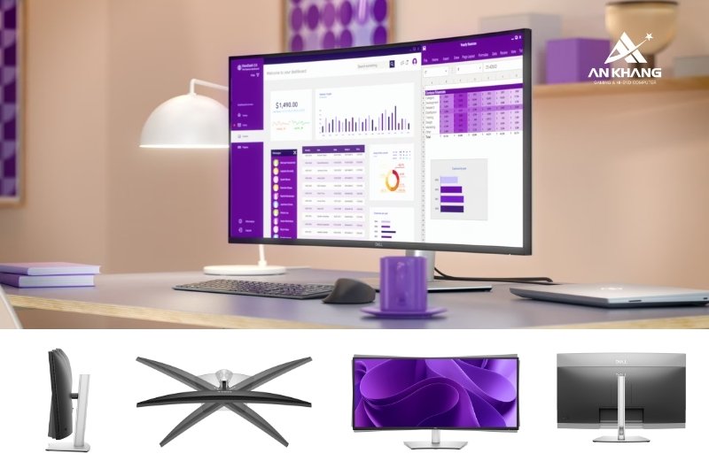 M&agrave;n h&igrave;nh Dell Pro Plus P3425WE nổi bật với thiết kế c&ocirc;ng th&aacute;i học điều chỉnh linh hoạt