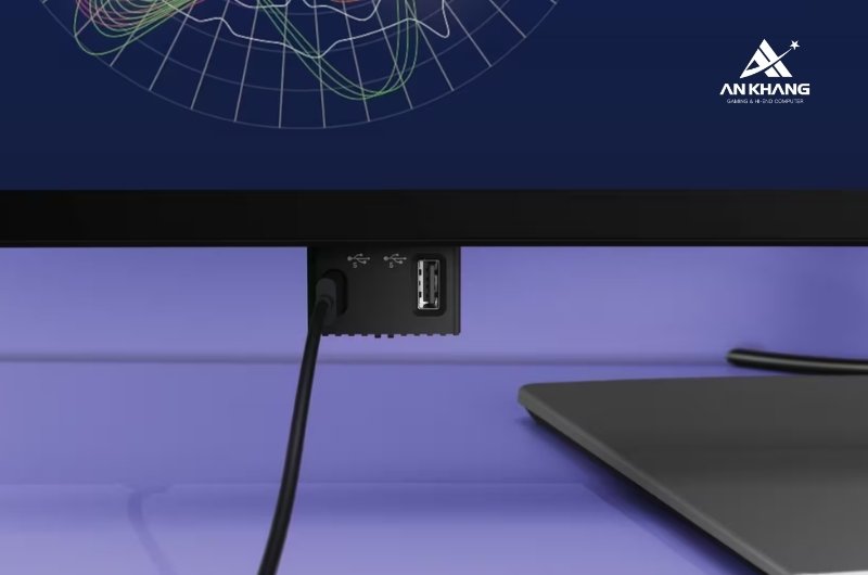 M&agrave;n h&igrave;nh Dell Pro Plus P3425WE với cụm cổng kết nối nhanh dạng pop-out tiện dụng