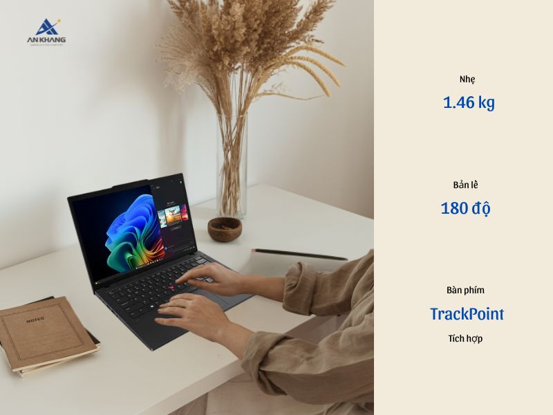 Lenovo ThinkPad T14 Gen 6 21QC0002VA gọn, nhẹ, bền bỉ, vẫn giữ phong cách ThinkPad đặc trưng