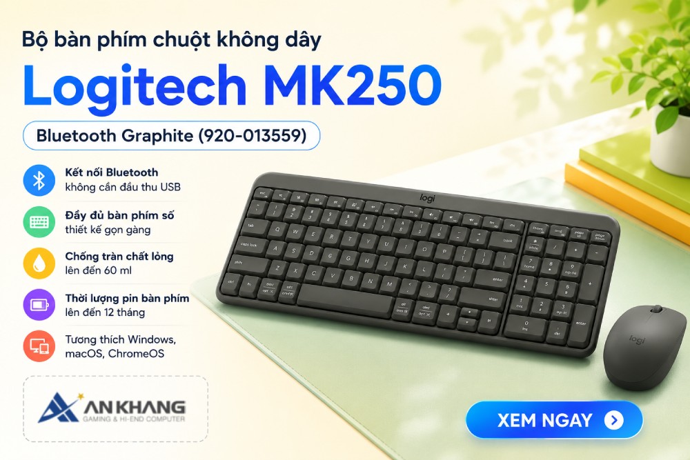 Logitech MK250: Cắm là chạy, gõ là thích, lựa chọn tin cậy cho mọi nhu cầu