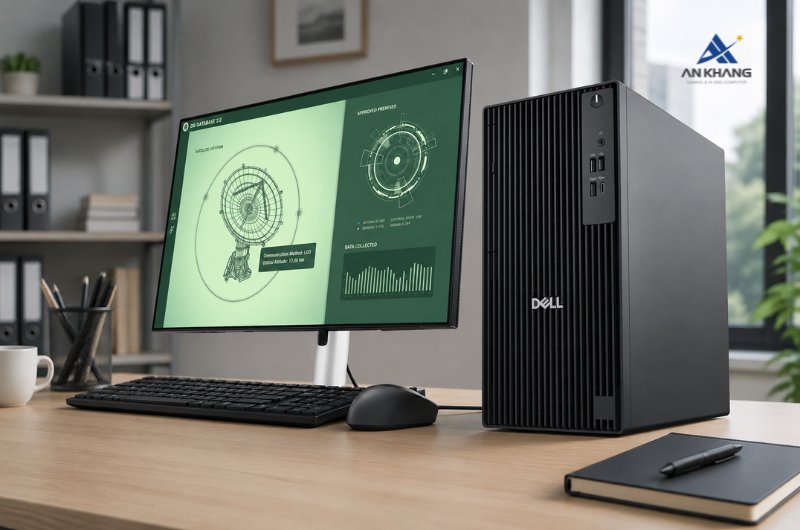 Máy tính để bàn Dell Pro Tower QCT1250 42PROI3QCT1250 trang bị Intel Core i3-14100 xử lý tốt các tác vụ văn phòng