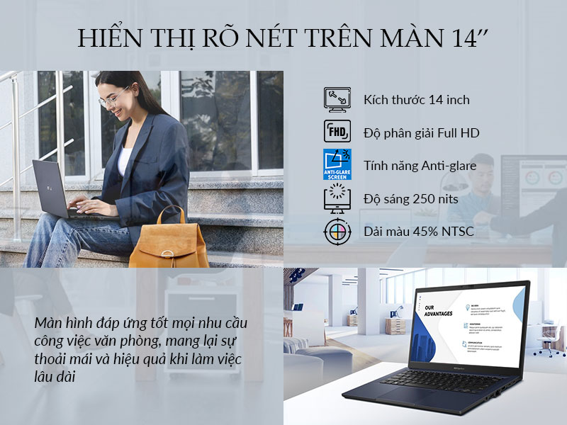 Asus ExpertBook B1 B1402CVA-NK0246 - Màn hình hiển thị rõ nét