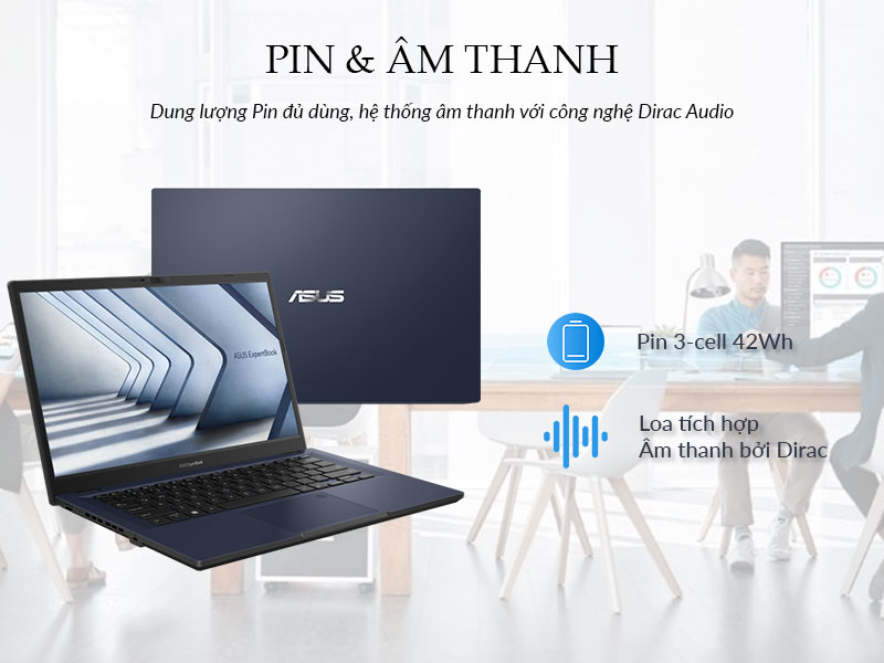 ExpertBook B1 B1402CVA-NK0246 - Pin và Âm thanh