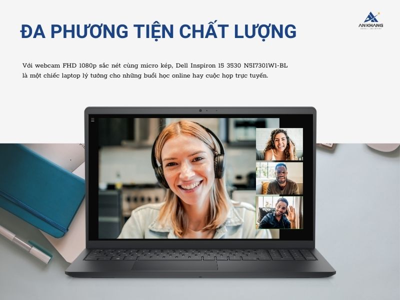 Máy tính Dell Inspiron 15 3530 N5I7301W1-BL trang bị đa phương tiện chất lượng