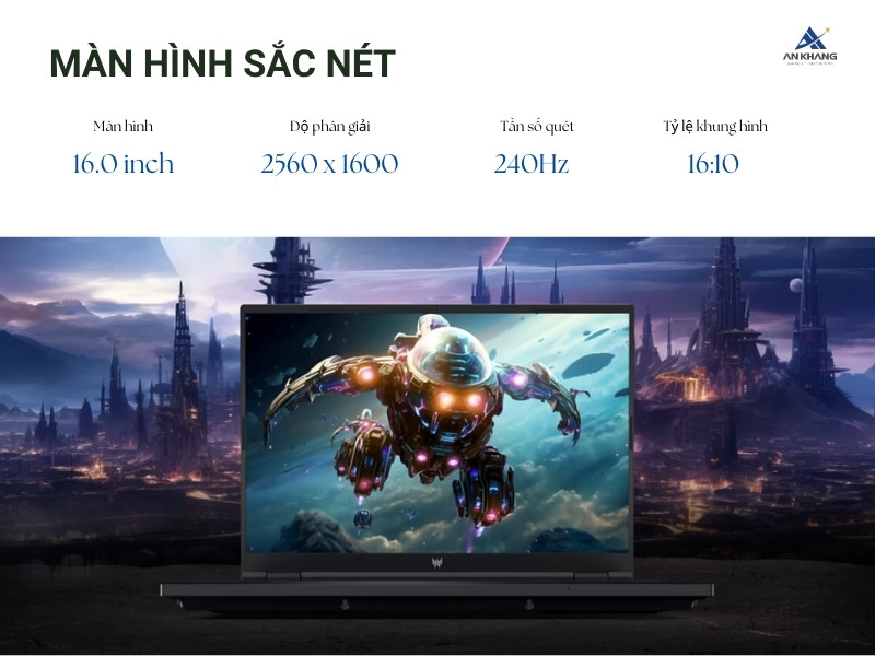 Laptop Gaming Acer Predator Helios Neo 16 PHN16-72-78DQ cho chất lượng hình ảnh cực sắc nét