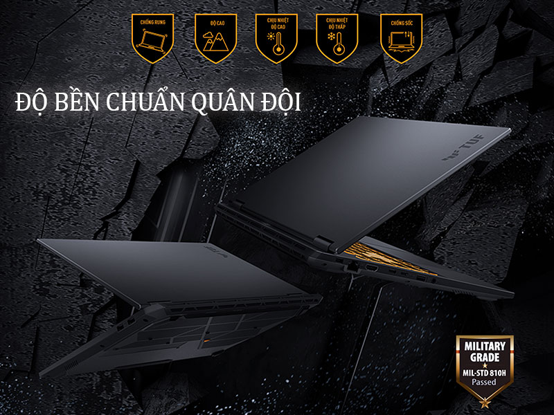 ASUS TUF Gaming F16 mang thiết kế bền bỉ, đậm chất gaming