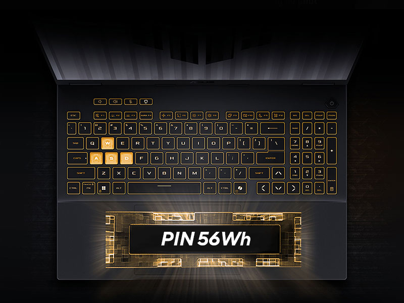 ASUS TUF Gaming F16 FX608JH-RV039W - Pin và Bàn phím