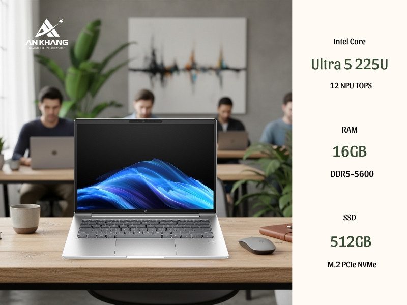 Laptop HP Probook 4 G1i 14 BQ5B3PT với hiệu năng AI mạnh mẽ