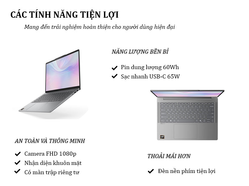 Một số tính năng giúp nâng tầm trải nghiệm hoàn thiện trên chiếc Lenovo IdeaPad Slim 5 14AKP10