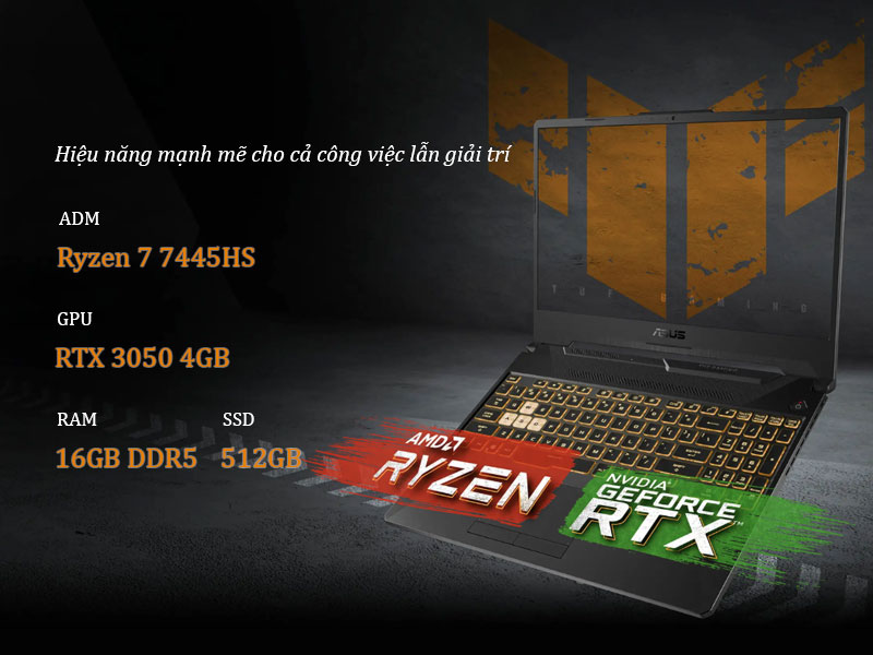 Laptop ASUS TUF Gaming A15 FA506NCG-HN184W mang đến hiệu năng mạnh mẽ cho cả công việc lẫn giải trí