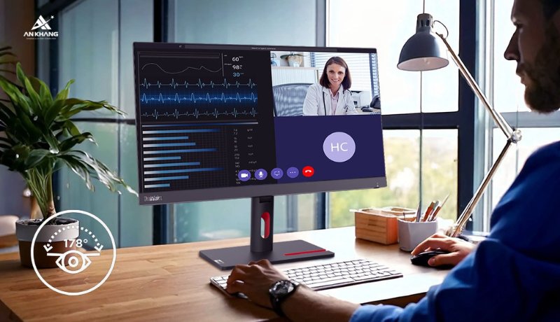 Màn hình Lenovo ThinkVision S22i-30 63FCKARBWW góc nhìn rộng lên đến 178 độ