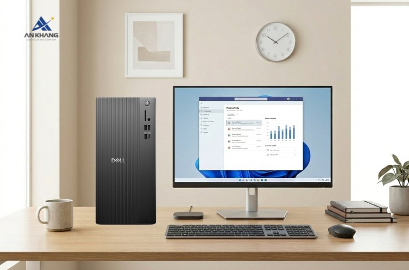 Máy tính để bàn Dell Tower ECT1250 DT-14400-8-512G-2Y mạnh mẽ, ổn định, sẵn sàng nâng cấp