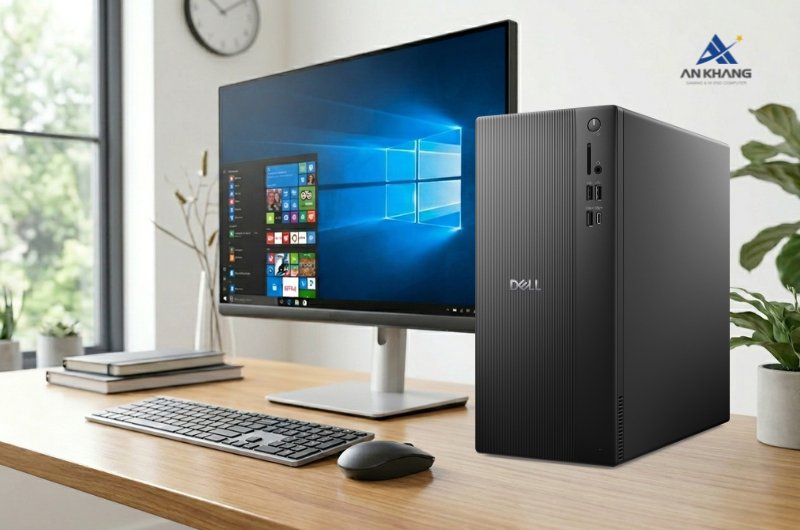 Máy tính để bàn Dell Tower ECT1250 DT-14400-8-512G-2Y với thiết kế Tower rộng rãi, dễ dàng nâng cấp