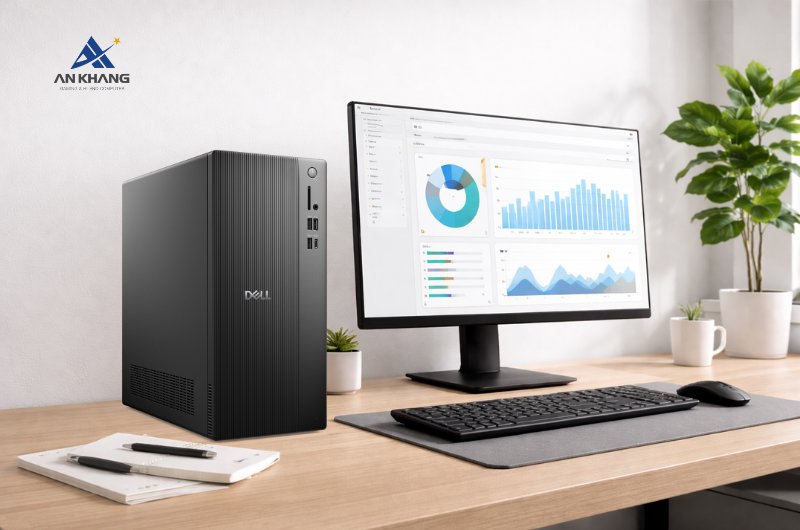 Máy tính để bàn Dell Tower ECT1250 DT-14400-8-512G-2Y trang bị vi xử lý Intel Core i5-14400 cho sức mạnh đa nhân vượt trội