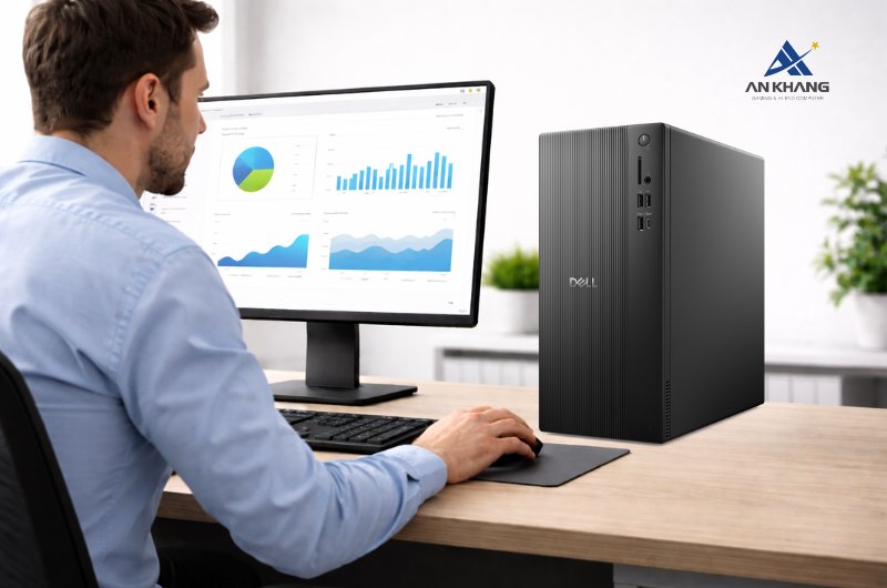 Dell Tower ECT1250 DT-14400-8-512G-2Y tối ưu đa nhiệm với chuẩn RAM DDR5 và SSD PCIe NVMe