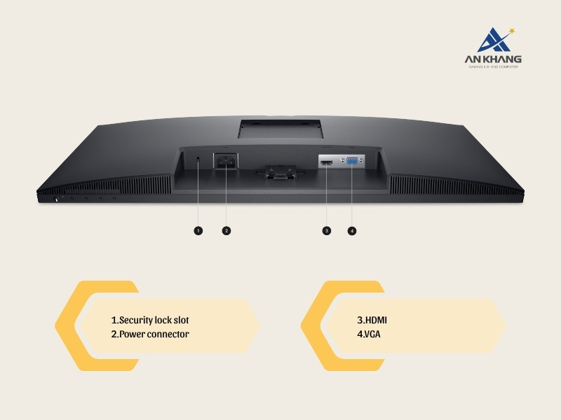 Dell SE2725H trang bị kết nối cơ bản với HDMI và VGA