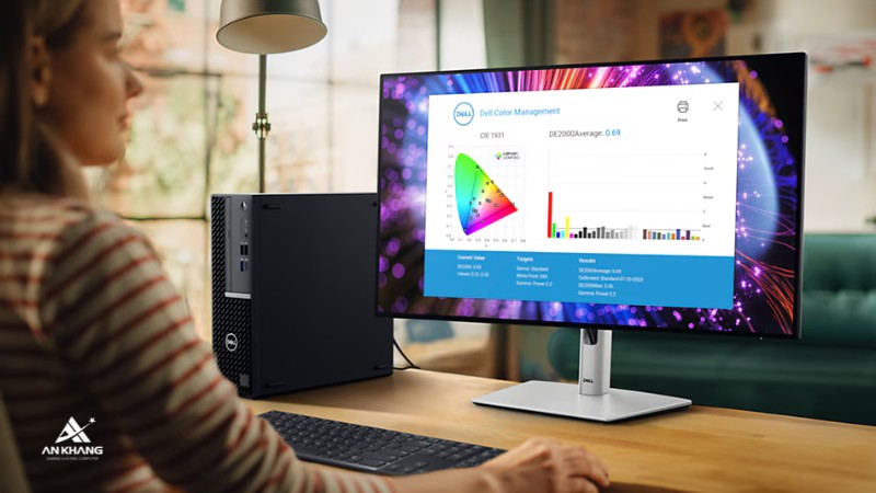 Màn hình Dell UltraSharp U2724DE hiển thị rõ nét, màu sắc chính xác tuyệt đối