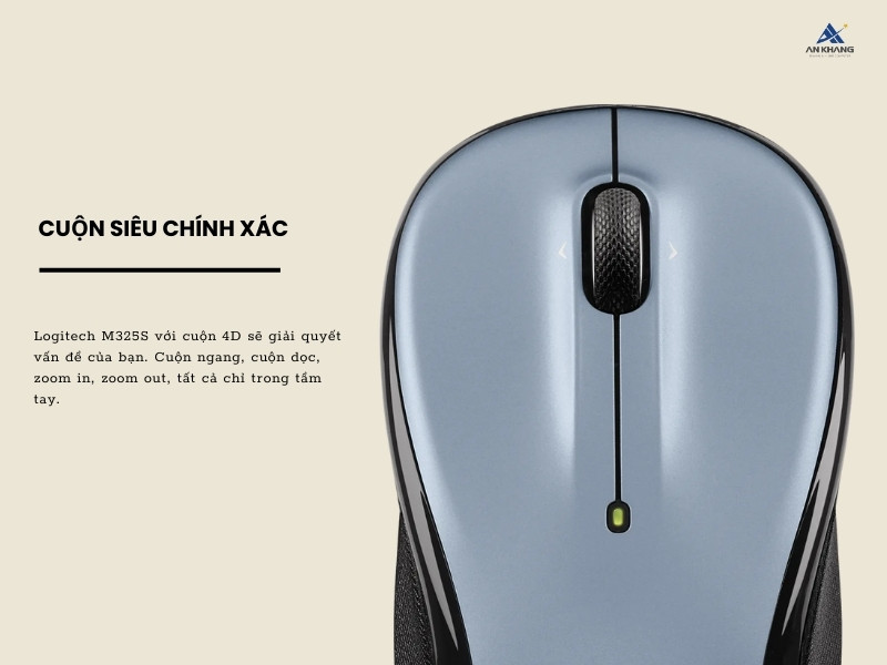 Chuột Logitech M325S Wireless Xám 910-002325 với khả năng cuộn siêu chính xác