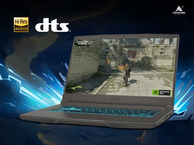 Laptop Gaming MSI Thin 15 B13UC 1411VN được trang bị hệ thống âm thanh DTS và Hi-Resolution Audio chất lượng cao