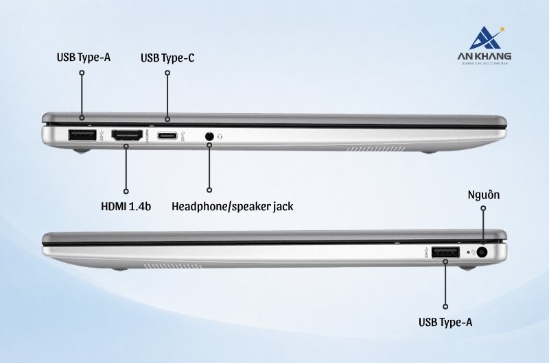 Laptop HP 240R G10 CC9B9PT trang bị đầy đủ cổng kết nối cần thiết