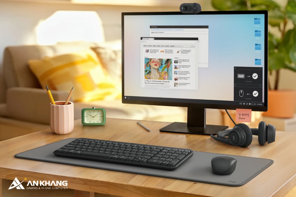 Bộ bàn phím chuột Logitech MK250 chính hãng, hoàn thiện bền bỉ và sử dụng nhựa tái chế thân thiện với môi trường