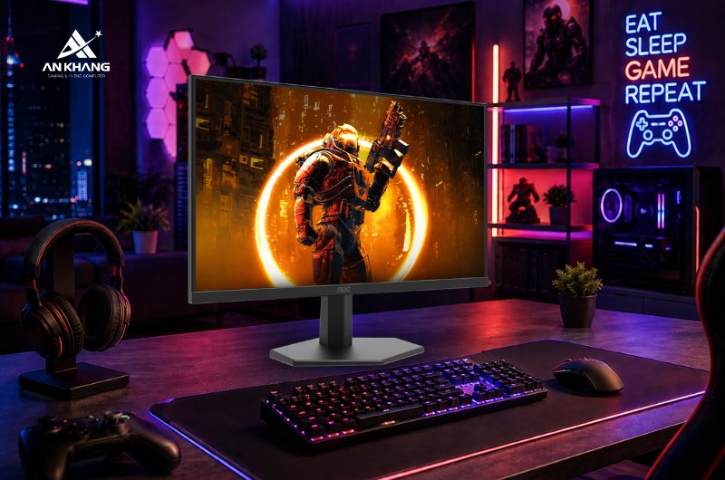Màn hình Gaming AOC 27G11ZE2/74 sở hữu thiết kế hiện đại, dễ dàng setup đa màn hình