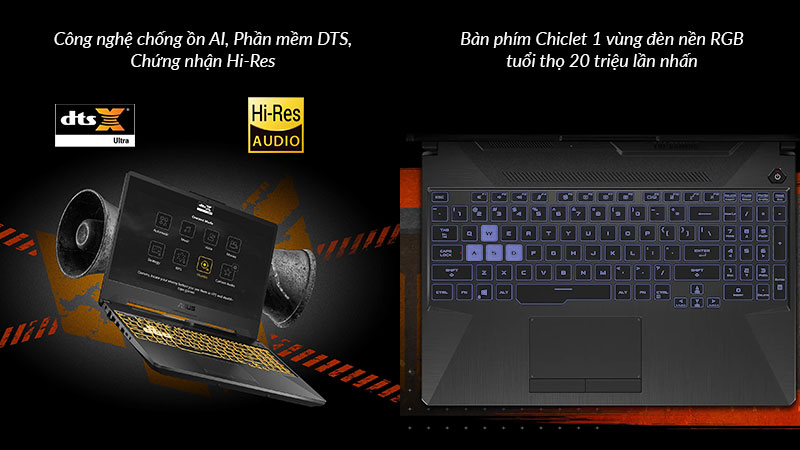 Laptop Asus TUF Gaming A15 - Âm thanh và Bàn phím