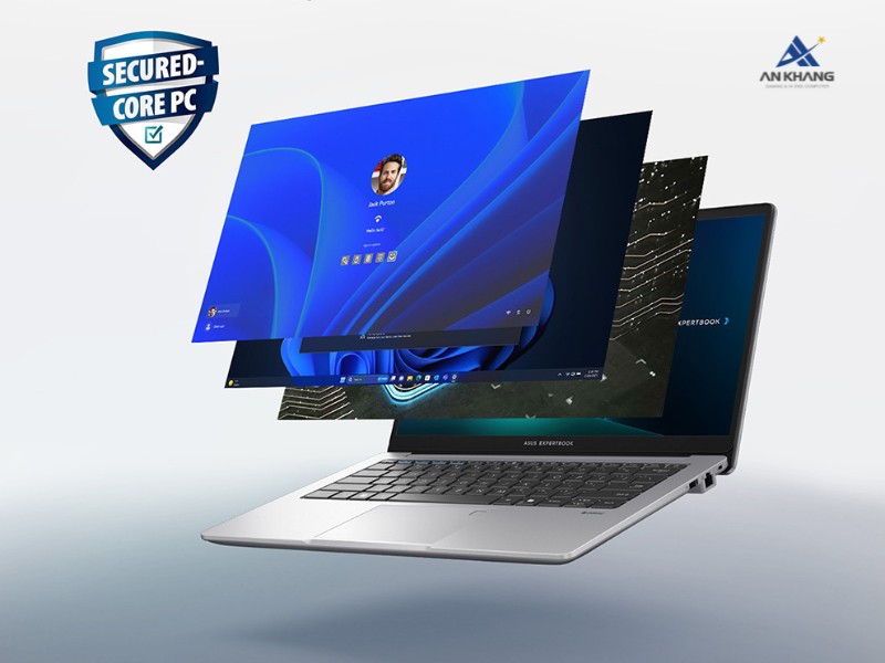 Laptop ASUS ExpertBook P1 P1503CVA-i516-63WS bảo mật đa lớp vững chắc