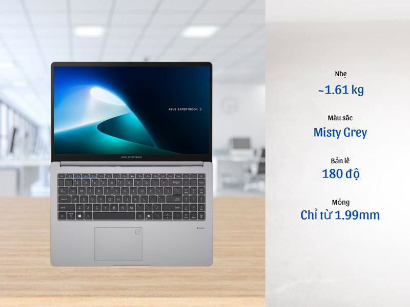 Thiết kế gọn nhẹ, di dộng của ASUS ExpertBook P1