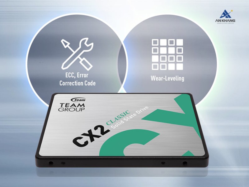 SSD Team Group CX2 2.5inch SATA III 256GB (T253X6256G0C101) với công nghệ Wear-Leveling và ECC