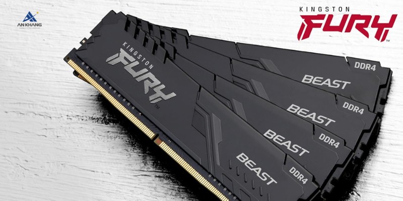 RAM PC Kingston Fury 16GB DDR4 3200MHz C16 Beast Black (KF432C16BB/16) 