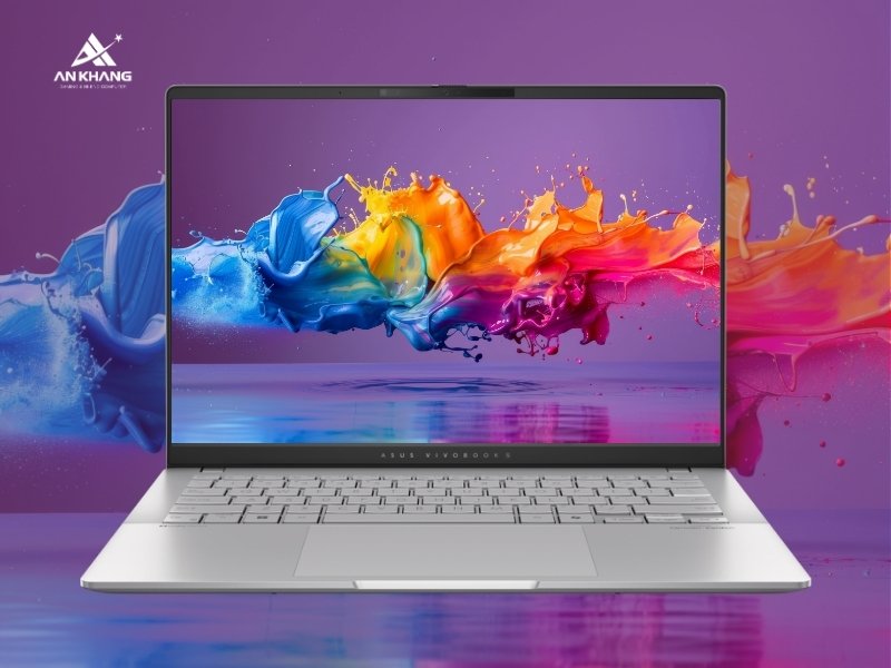 Laptop Asus Vivobook S14 OLED M5406WA-PP071WS trang bị m&agrave;n h&igrave;nh 3K OLED cực sắc n&eacute;t, sống động