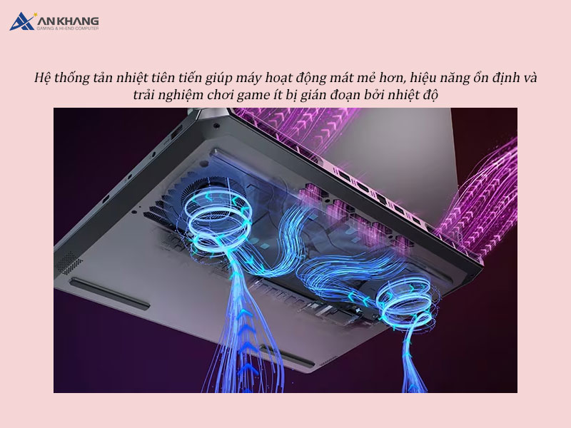 Hệ thống tản nhiệt tối ưu giúp người dùng thoải mái chơi game trong thời gian dài trên Lenovo LOQ 15ARP9