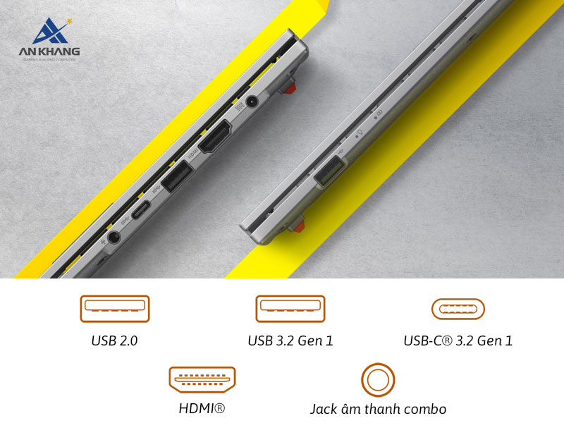 Linh hoạt sử dụng mọi l&uacute;c c&ugrave;ng hệ thống cổng kết nối được trang bị tr&ecirc;n Asus Vivobook Go 15 E1504FA