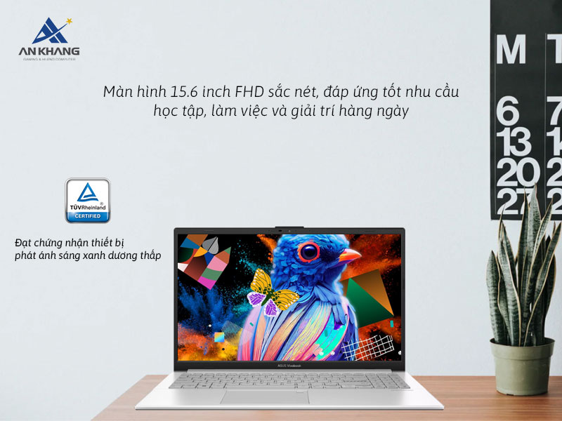 M&agrave;n h&igrave;nh 15.6 inch FHD cho h&igrave;nh ảnh sắc n&eacute;t tr&ecirc;n Asus Vivobook Go 15 E1504FA