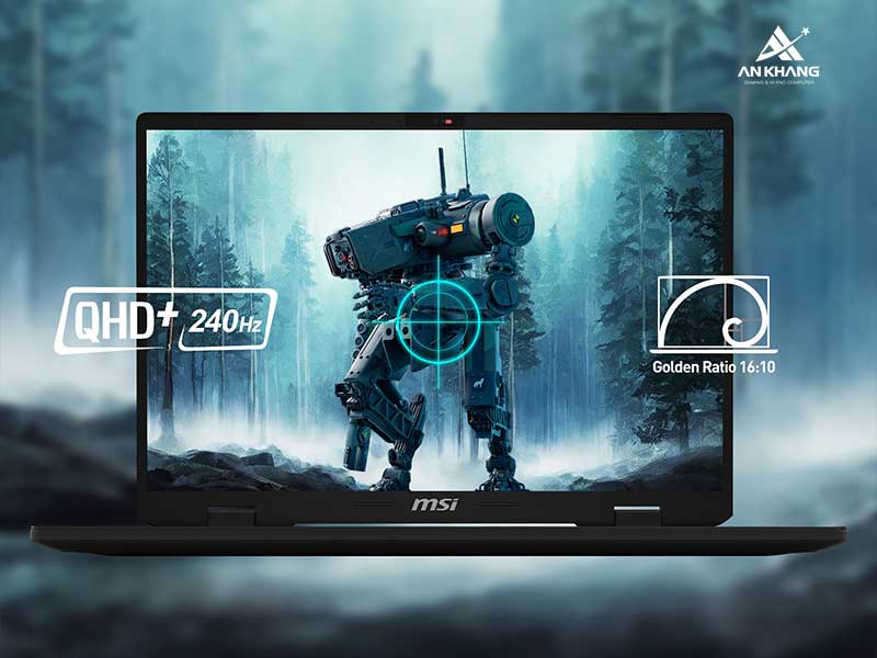 MSI Crosshair 16 HX AI D2XWFKG-036VN với màn hình QHD+ 240Hz sắc nét, mượt mà