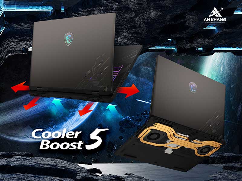 Laptop MSI Crosshair 16 HX AI D2XWFKG-036VN trang bị công nghệ tản nhiệt Cooler Boost 5 hiện đại