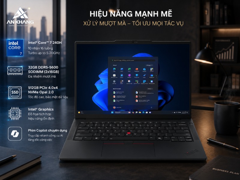 Hiệu năng mạnh mẽ sẵn sàng cho công việc hiện đại của Lenovo ThinkPad E14 Gen 7 21T90029VN