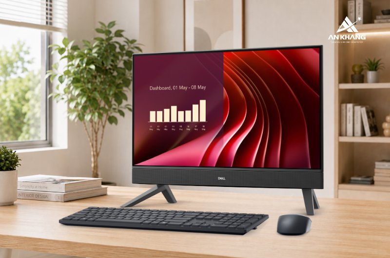 Máy tính để bàn Dell 24 All in One EC24250 DR93T66 trang bị CPU i5-1334U, RAM 16GB, SSD 1TB cho khả năng vận hành đa nhiệm mượt mà