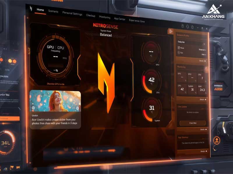 Acer Gaming Nitro V 15 ProPanel ANV15-41-R7CR NH.QPESV.003 tản nhiệt hiệu quả, duy trì hiệu năng