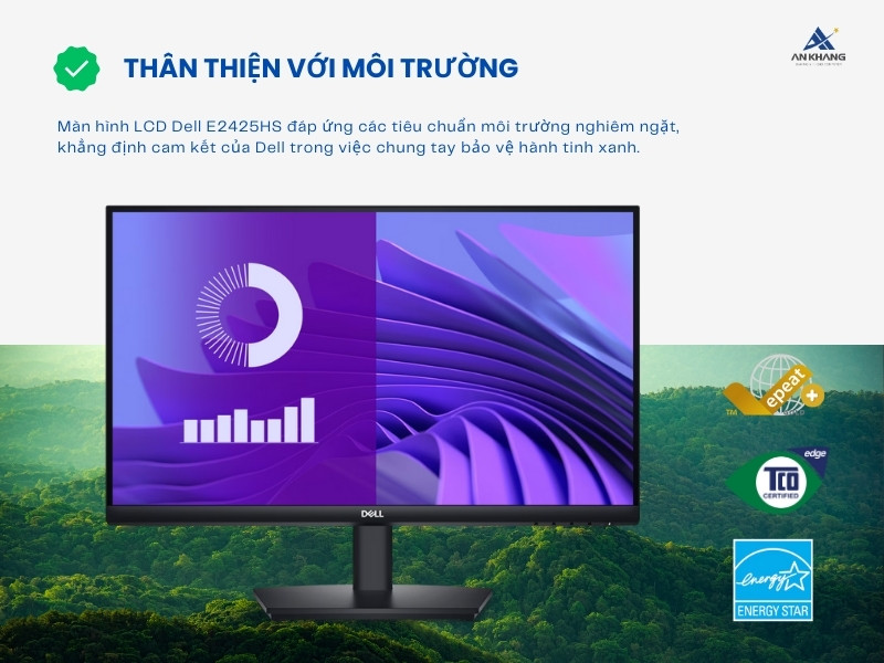 Màn hình văn phòng Dell E2425HS bền vững và thân thiện với môi trường