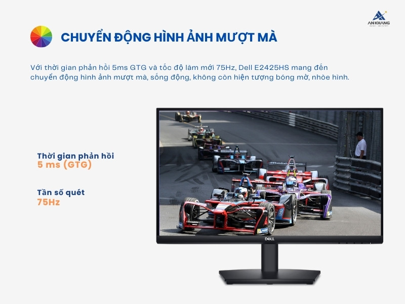 Màn hình Dell E2425HS cho chuyển động hình ảnh mượt mà