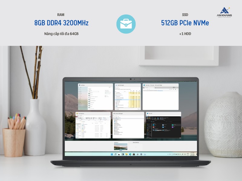 Dell Inspiron 3520 71049019 sở hữu cấu hình bộ nhớ và lưu trữ ấn tượng