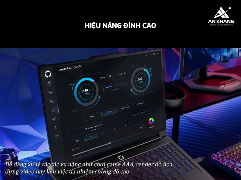 Lenovo Legion Pro 7 16IAX10H 83F500JGVN dễ dàng xử lý các tác vụ năng như chơi game AAA, render đồ họa...