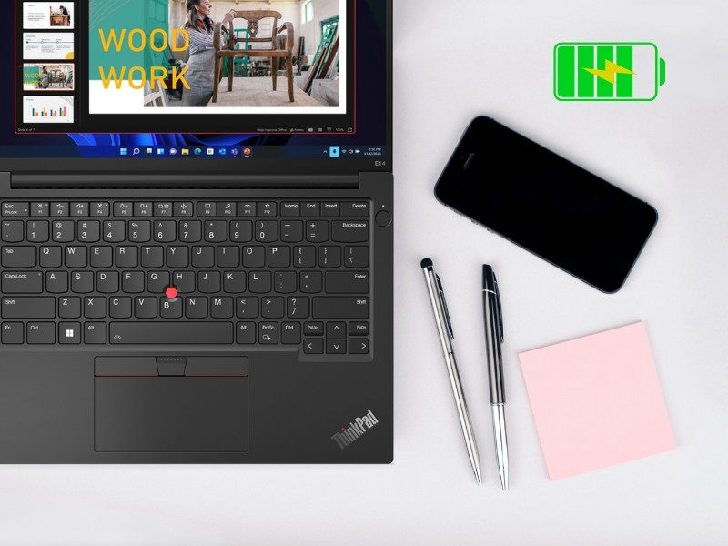 Lenovo ThinkPad E14 Gen 5 21JK00PDVA với thời lượng pin ấn tượng