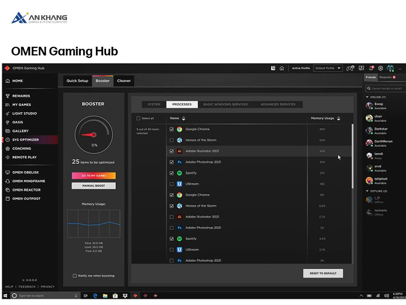 HP Victus 15 được tích hợp OMEN Gaming Hub – trung tâm điều khiển giúp nâng cao trải nghiệm chơi game một cách toàn diện