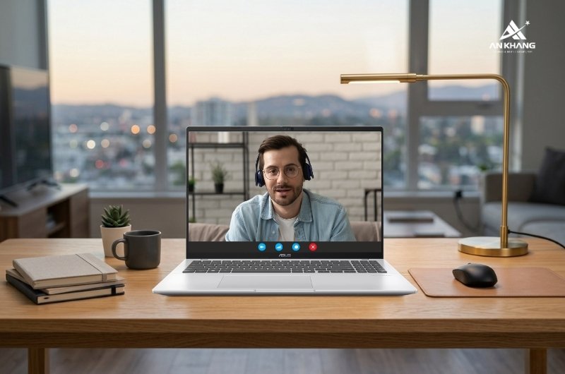 Laptop ASUS Vivobook 16 X1607CA-MB990W tối ưu trải nghiệm giao tiếp trực tuyến