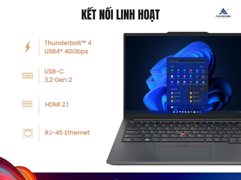 Lenovo ThinkPad E14 Gen 5 21JK00H4VA - Kết nối linh hoạt