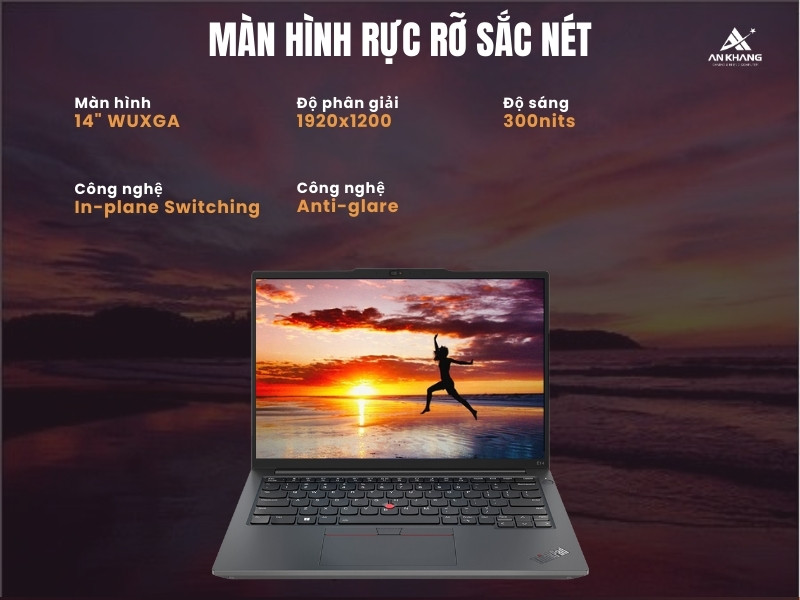 Laptop văn phòng Lenovo với màn hình rực rỡ sắc nét