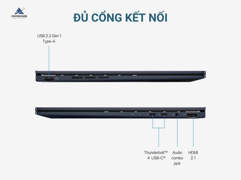 ASUS Zenbook 14 OLED UX3405MA-PP151W - Đầy Đủ Cổng Kết Nối